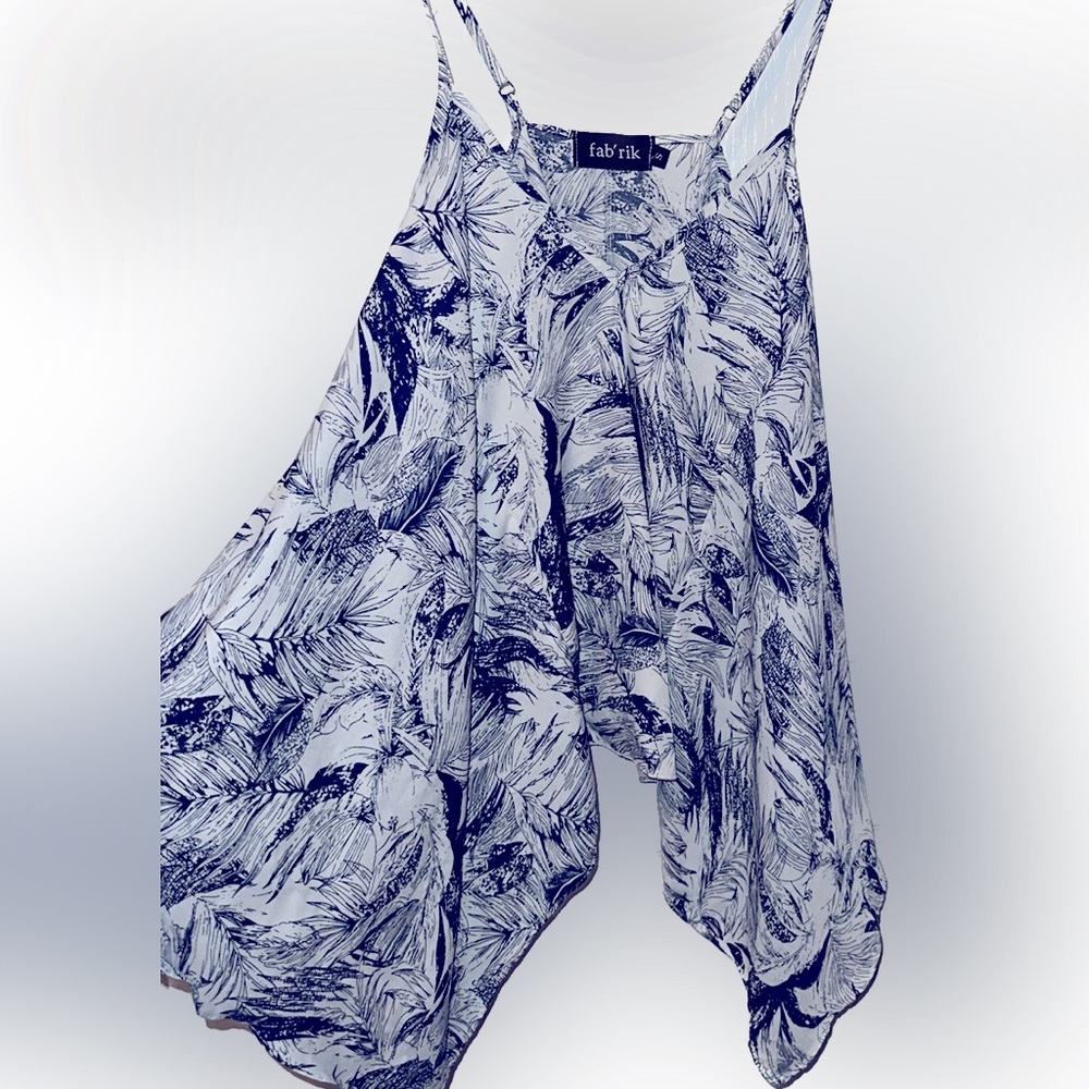 Fab’rik High Low Blue Floral Blouse